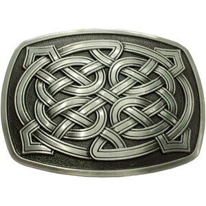 🆕Unisex Silver Rectangle Celtic Knot Kilt - Western Keltic Belt Buckles